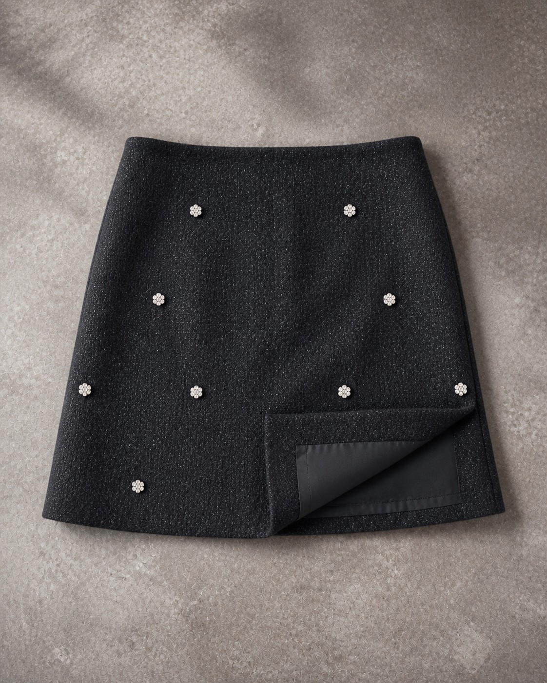 Adele Fur-Cuff Tweed Set detail 4