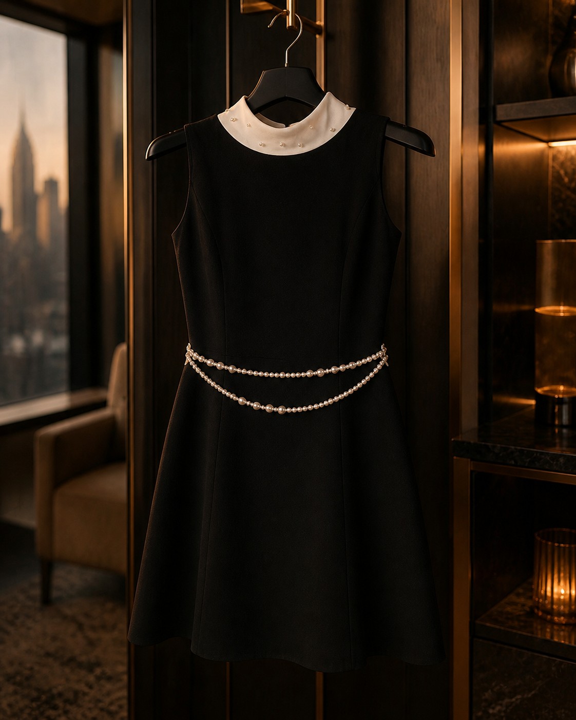 Celine Pearl-Collar Dress detail 5