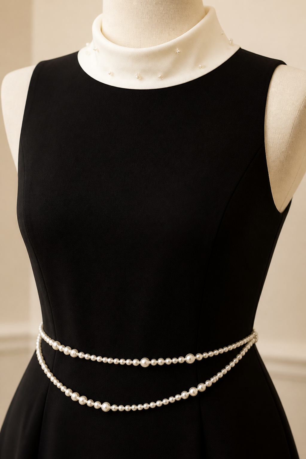 Celine Pearl-Collar Dress detail 2