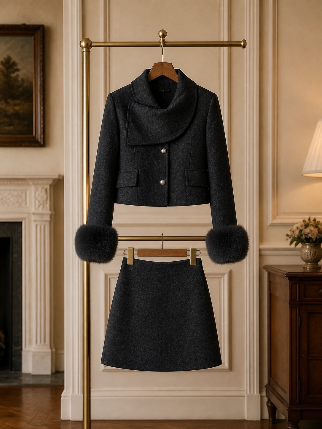 Amelie Shawl-Collar Coat detail 2