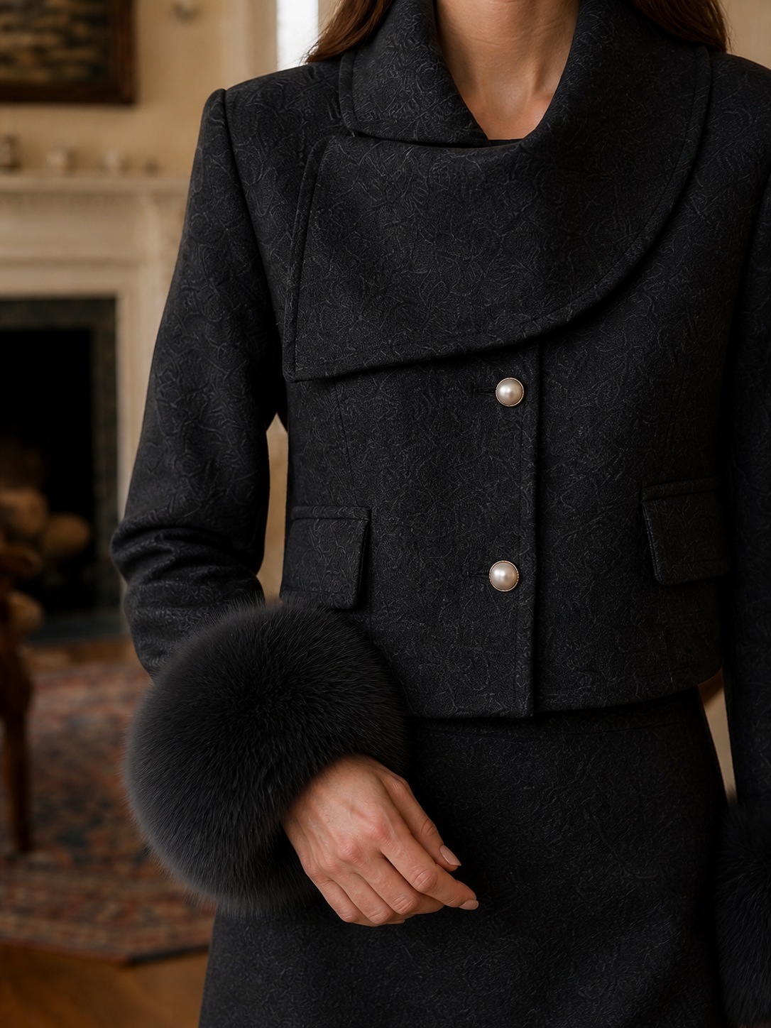 Amelie Shawl-Collar Coat detail 5