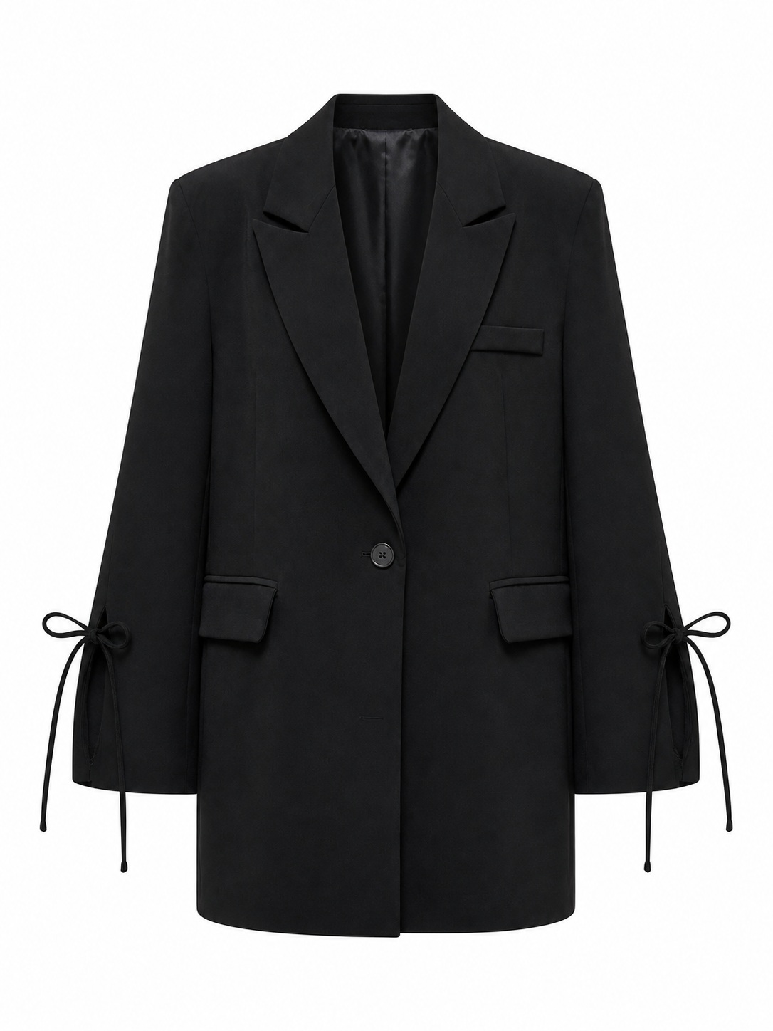 Romy Tie-Sleeve Blazer garment-only view